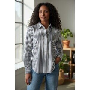 Y2K Womens Chap LS Shirt,Size XL, Striped,taylored